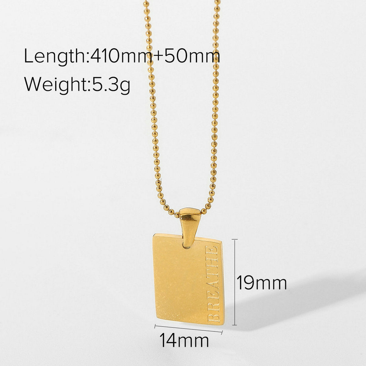 Women's Gold Stainless Steel Text For Fashion Necklaces
