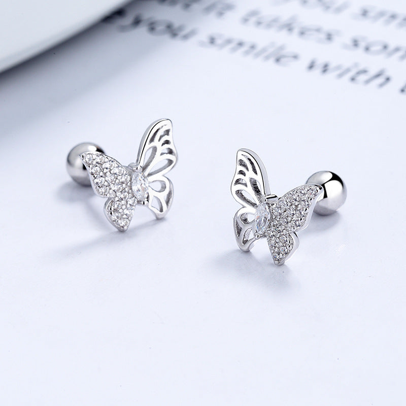 Female Sterling Sier Simple Graceful Bone Earrings