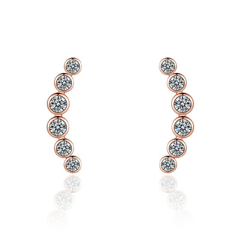 Zircon Simple Tassel Female French Fairy Mori Earrings