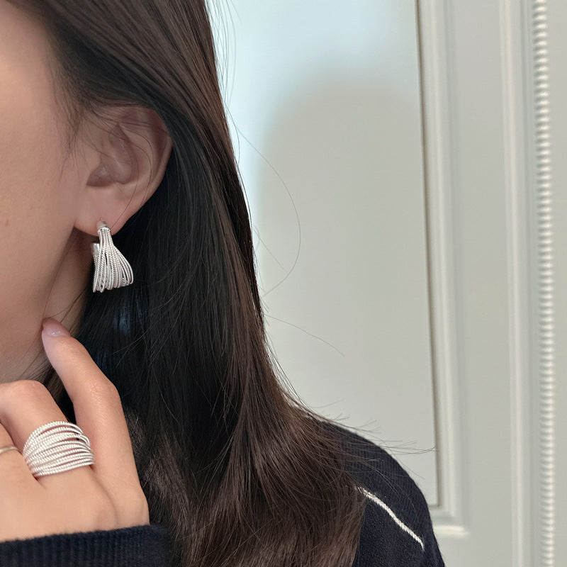 Sterling Sier String Korean Style Simple Rings