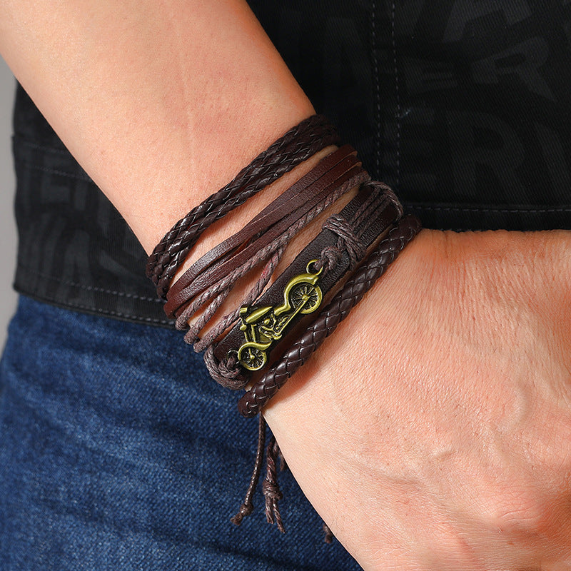 Accessories Simple Handmade Weave Vintage Leather Bracelets