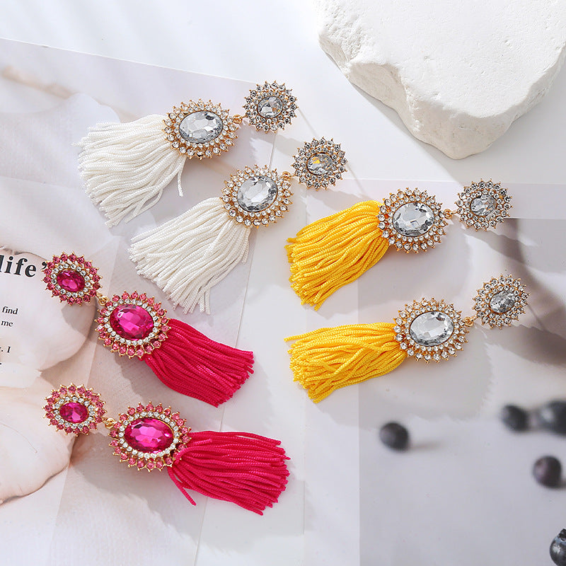 Alloy Long Fringe Bohemian Niche Creative Retro Earrings