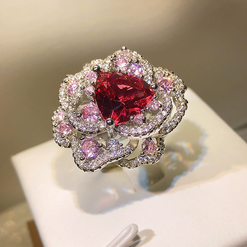 Ice Flower Cut Opening And Closing Rings