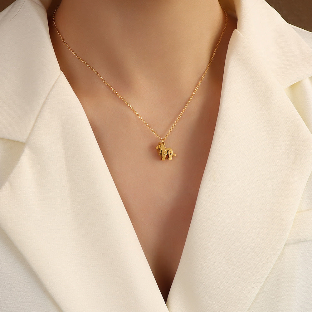 Mechanical Machine Lion Pendant Clavicle Chain Necklaces