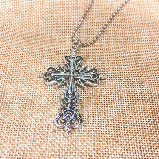 Decoration Accessories Ancient Sier Cross Hanging Necklaces