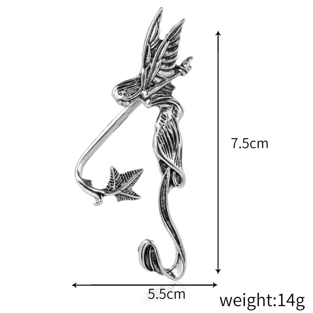 Metallic Dark Goth Devil Fairy Wings Earrings