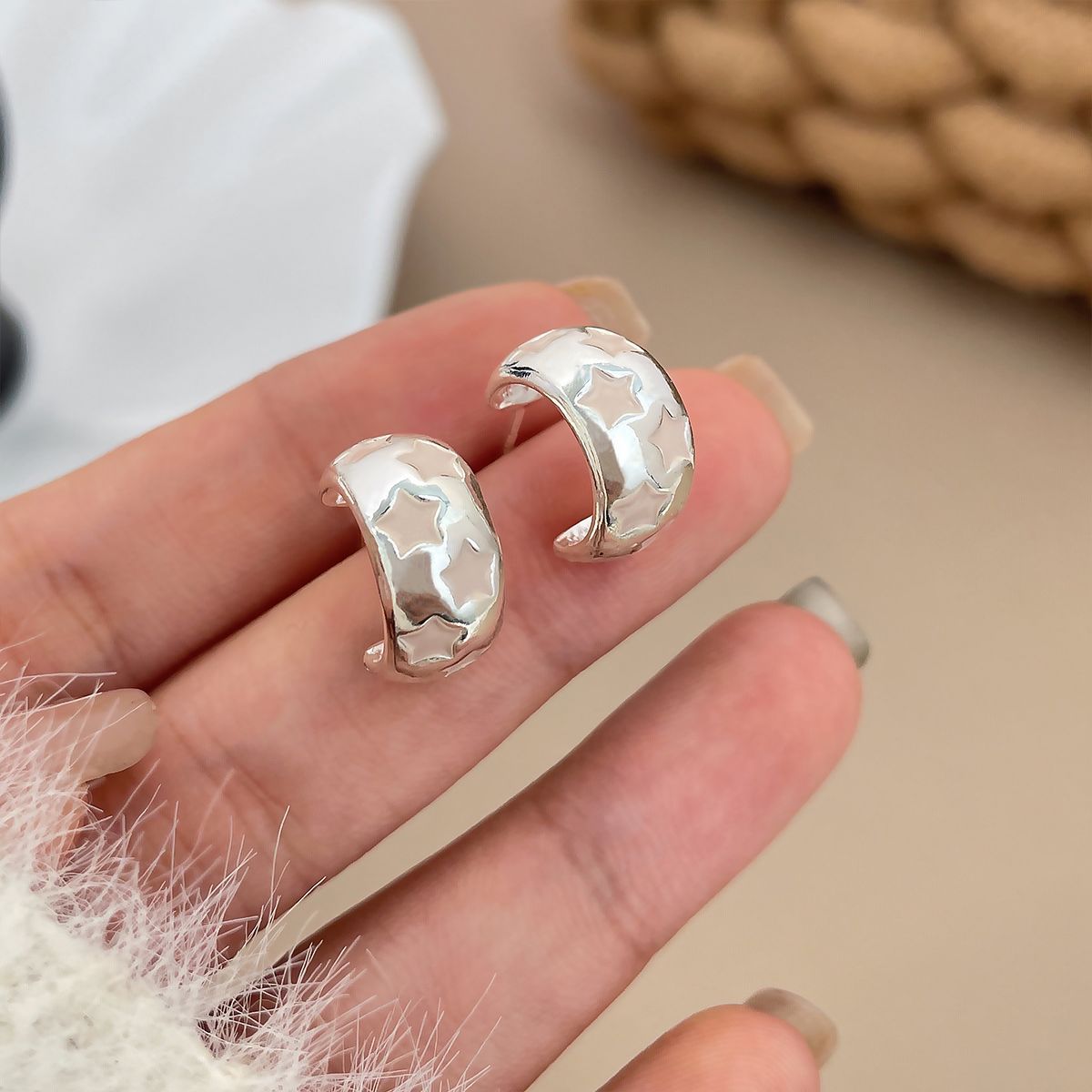 Women's Color Drop Oil Geometric Stars Type Rings