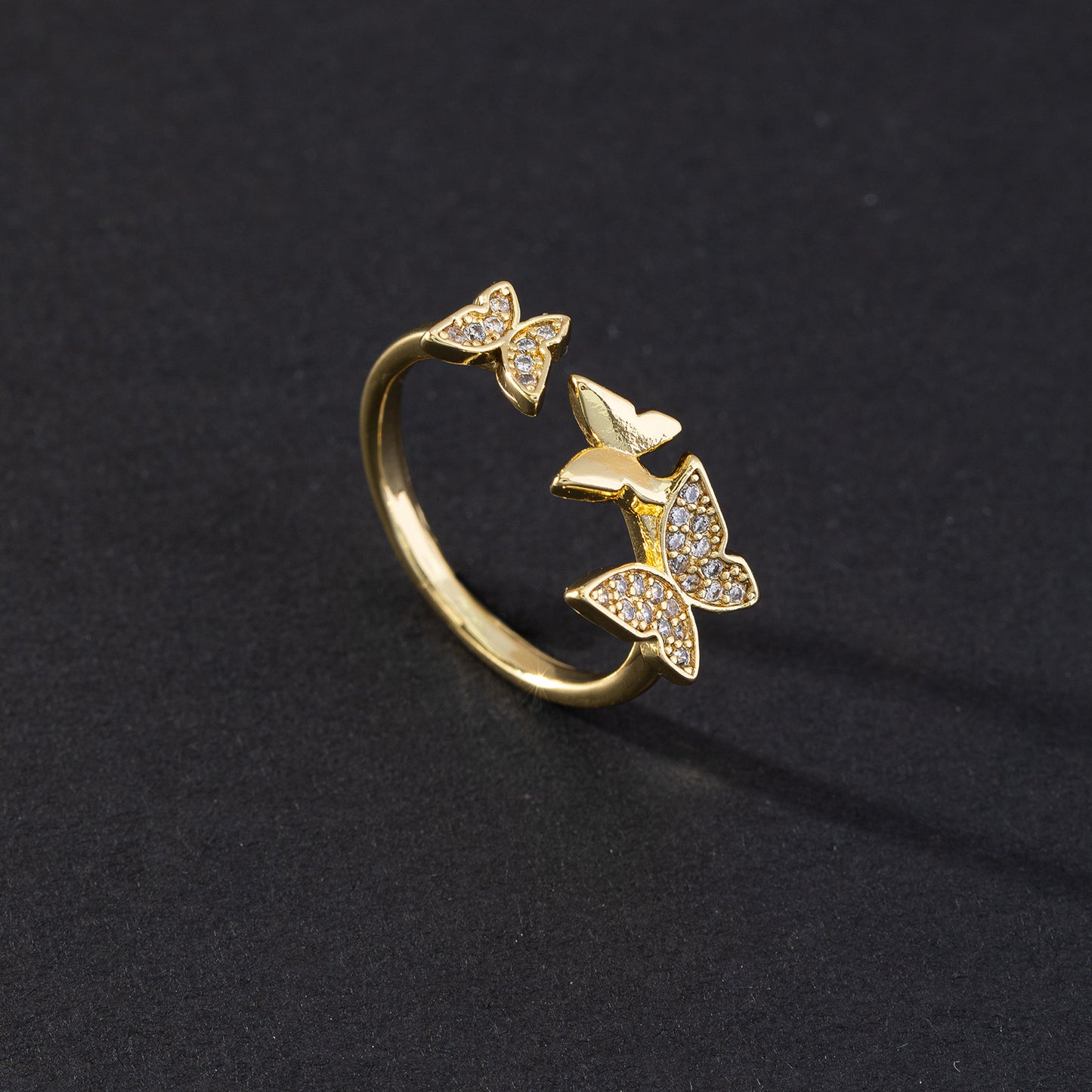 Ornament Affordable Luxury Style Double Zircon Female Rings