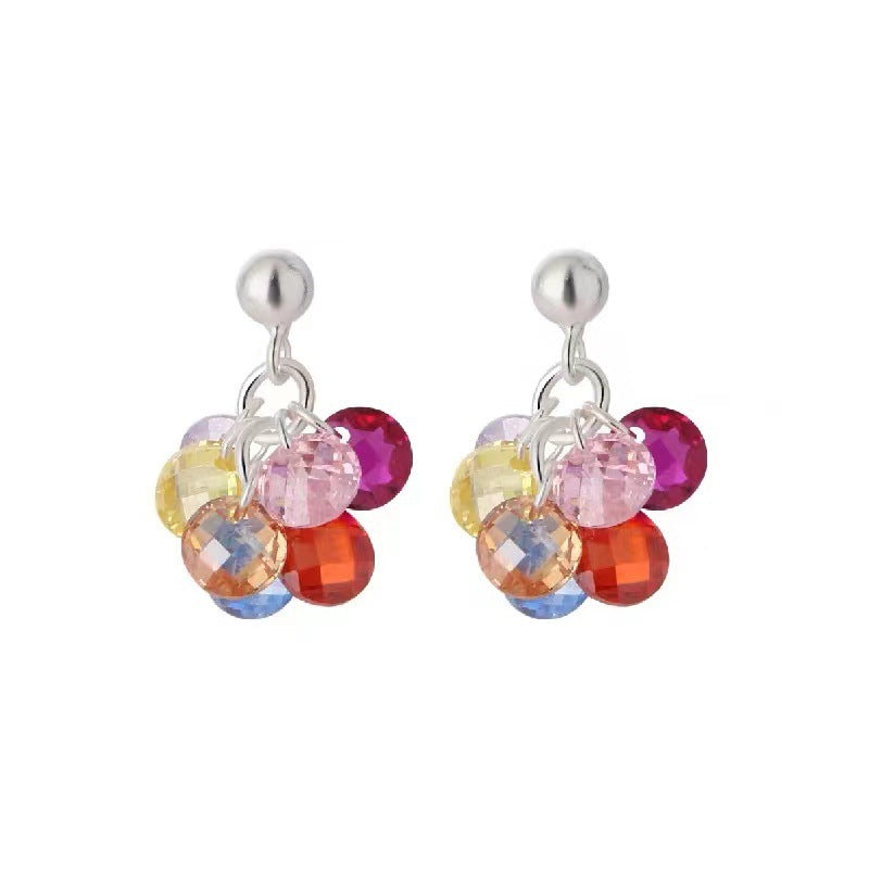 Summer Dopamine Colored Grape Beaded Fashionable Petite Fresh Sweet Design Rings