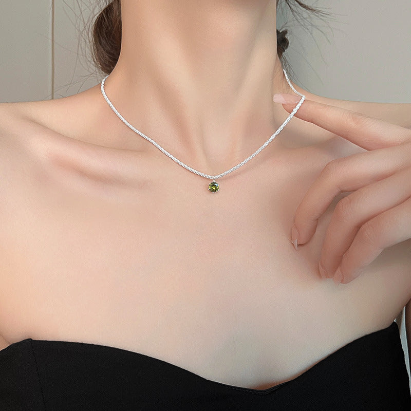 Women's Emerald For Trendy Light Luxury Minority High-grade Necklaces