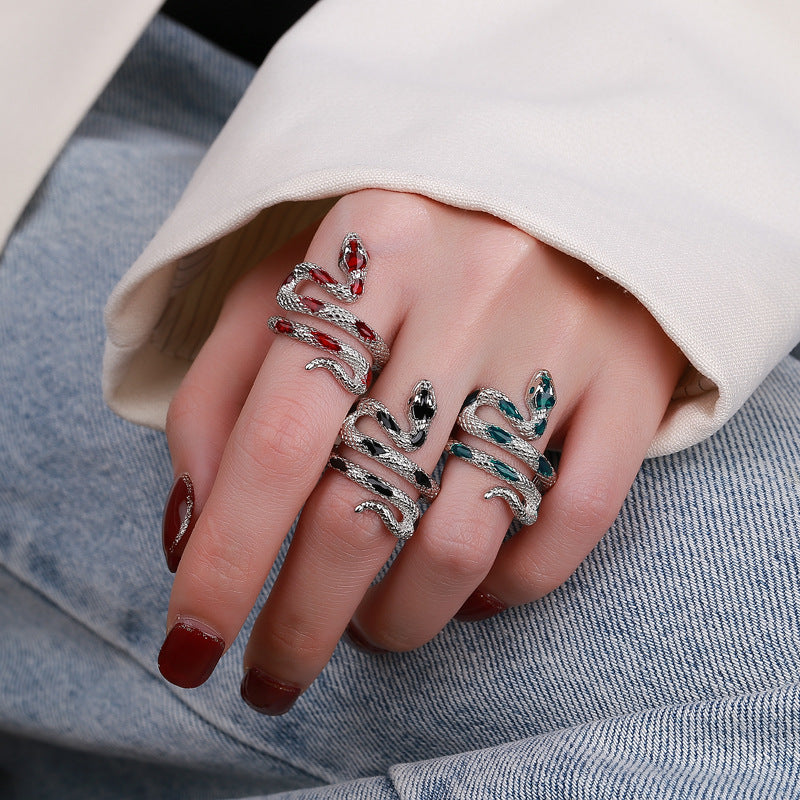 Snake Epoxy High-grade Cold Wind Irregular Index Rings