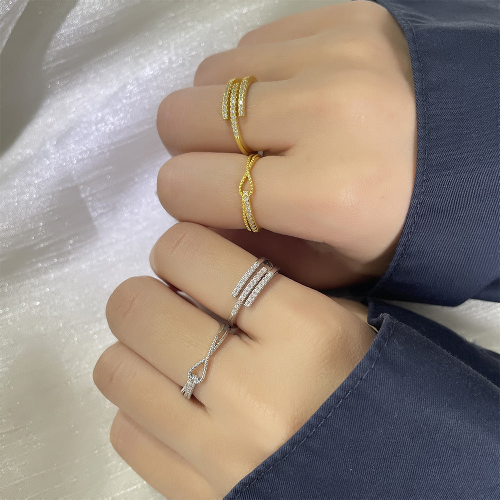 Gu Niche Geometrische offene Zeigefinger-Frauenringe