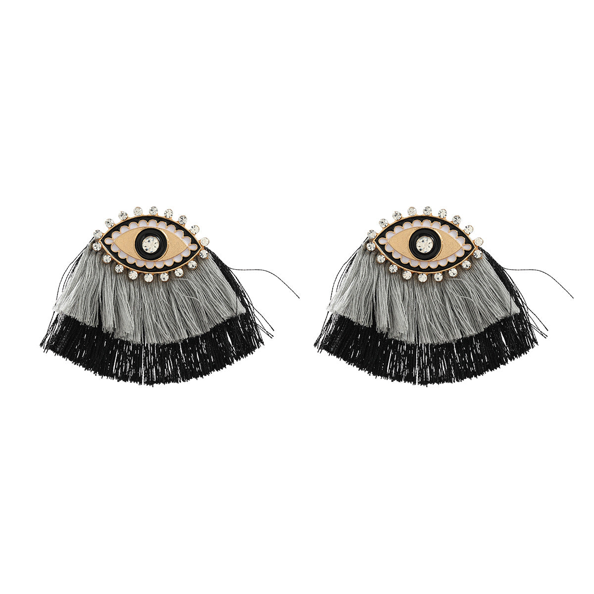 Alloy Dripping Oil Diamond Bohemian Devil Earrings