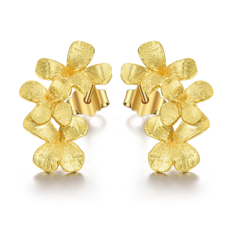 Sterling Sier Flower Ear Female Fresh Niche Earrings