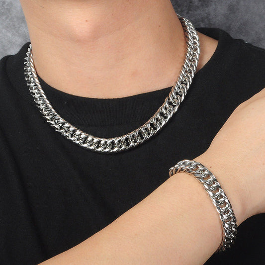 Chain Stainless Steel Double Buckle Encrypted Necklaces