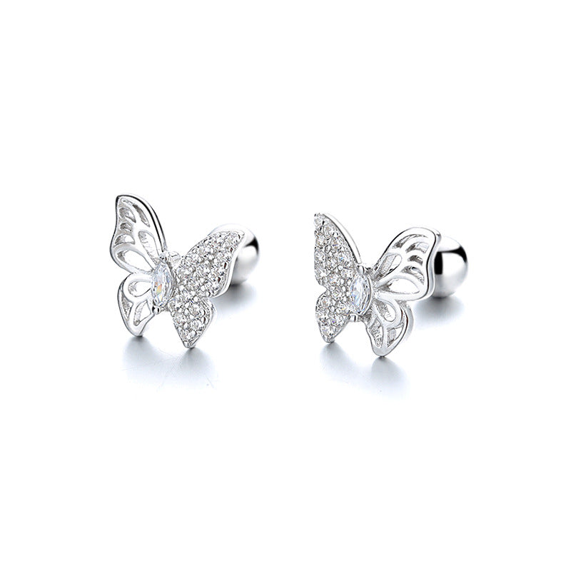 Boucles d'oreilles en argent Sterling pour femmes, simples, gracieuses, en os