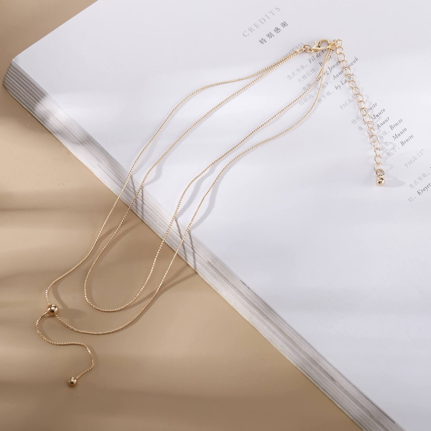 Women's Fashion Double Buckle Summer Chain Golden Necklaces