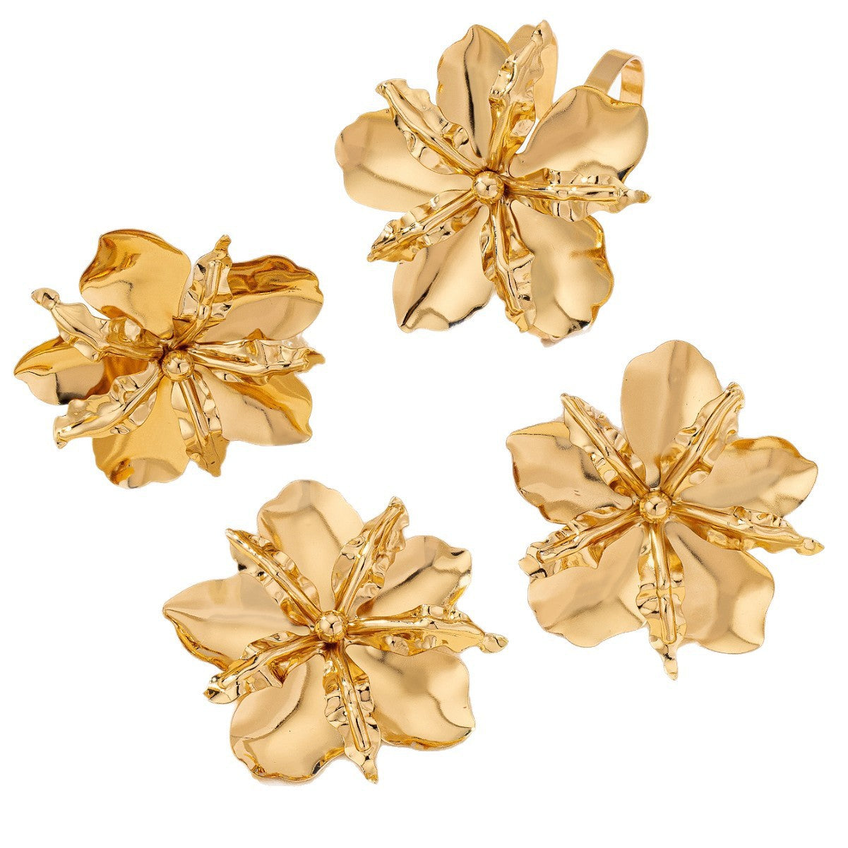 Women's Fashion Ear Retro Beautiful Exaggerated Floral Rings