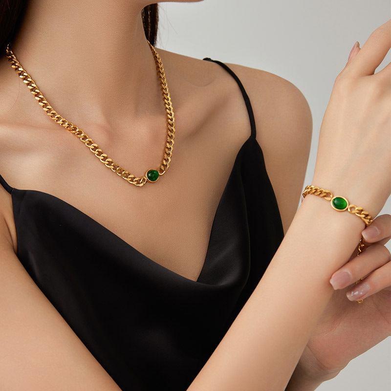 Ensemble en acier inoxydable, colliers de chaîne de meulage de luxe légers