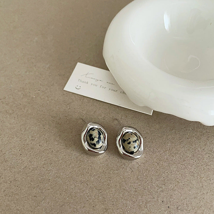 Natürliche Stein weibliche Design Sense Nische Retro Persönlichkeit Ohrringe