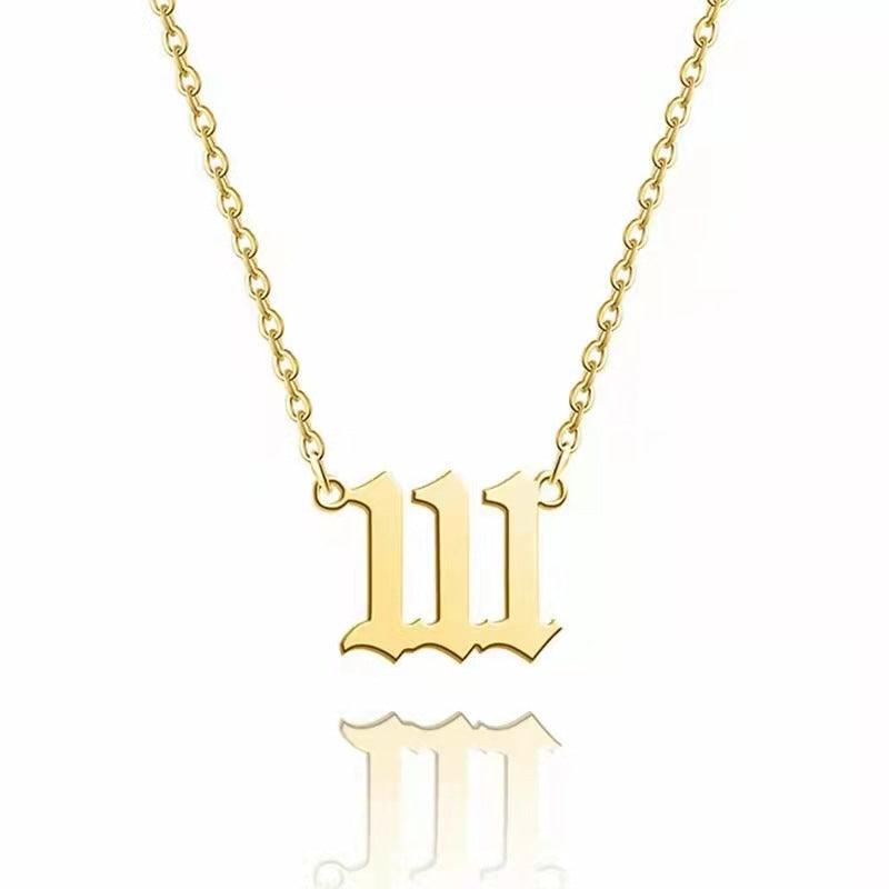 Women's Stainless Steel Lucky Digital Simple Titanium Necklaces