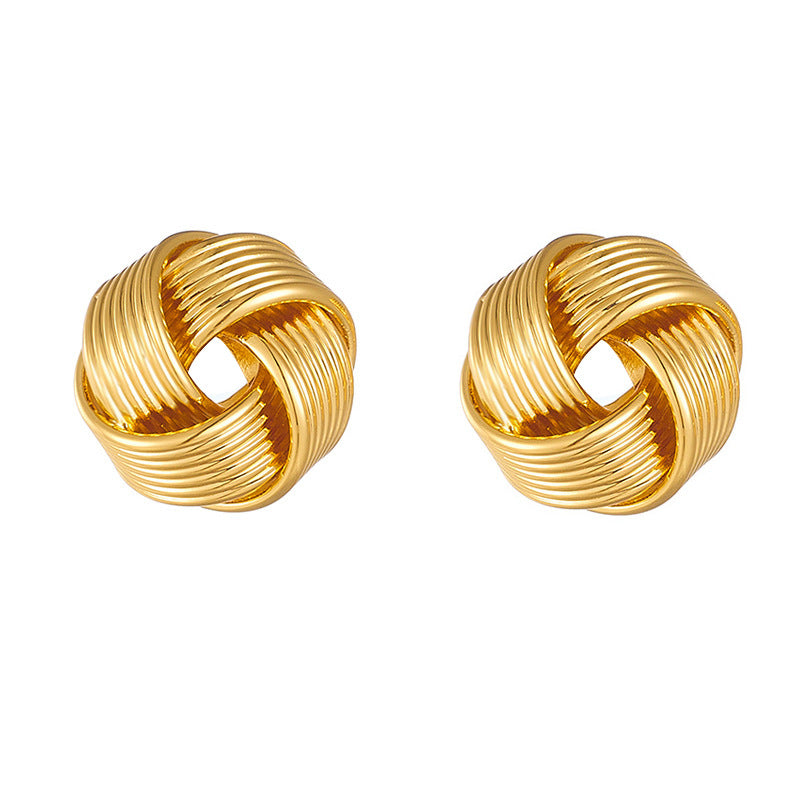 Fashion Winding Hollow Geometry Round Retro Antique Earrings