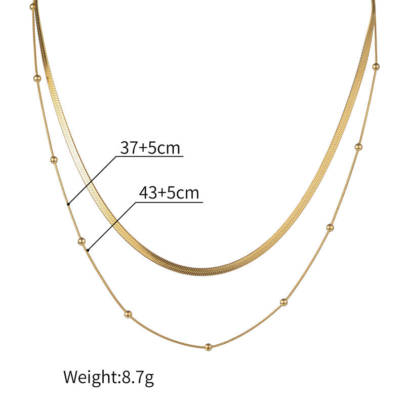 Colliers serpent plats dorés en acier inoxydable pour femmes