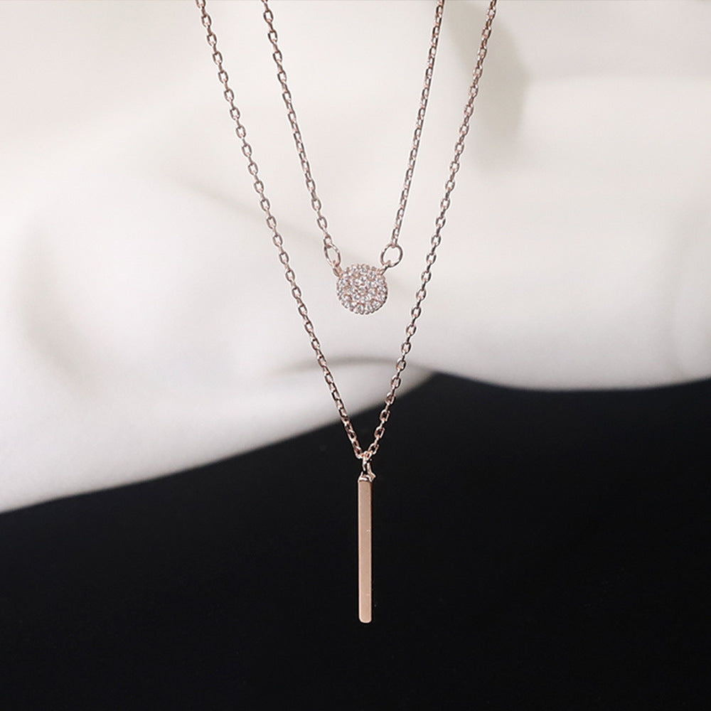 Korean Style Double Layer Twin Design Sense Necklaces