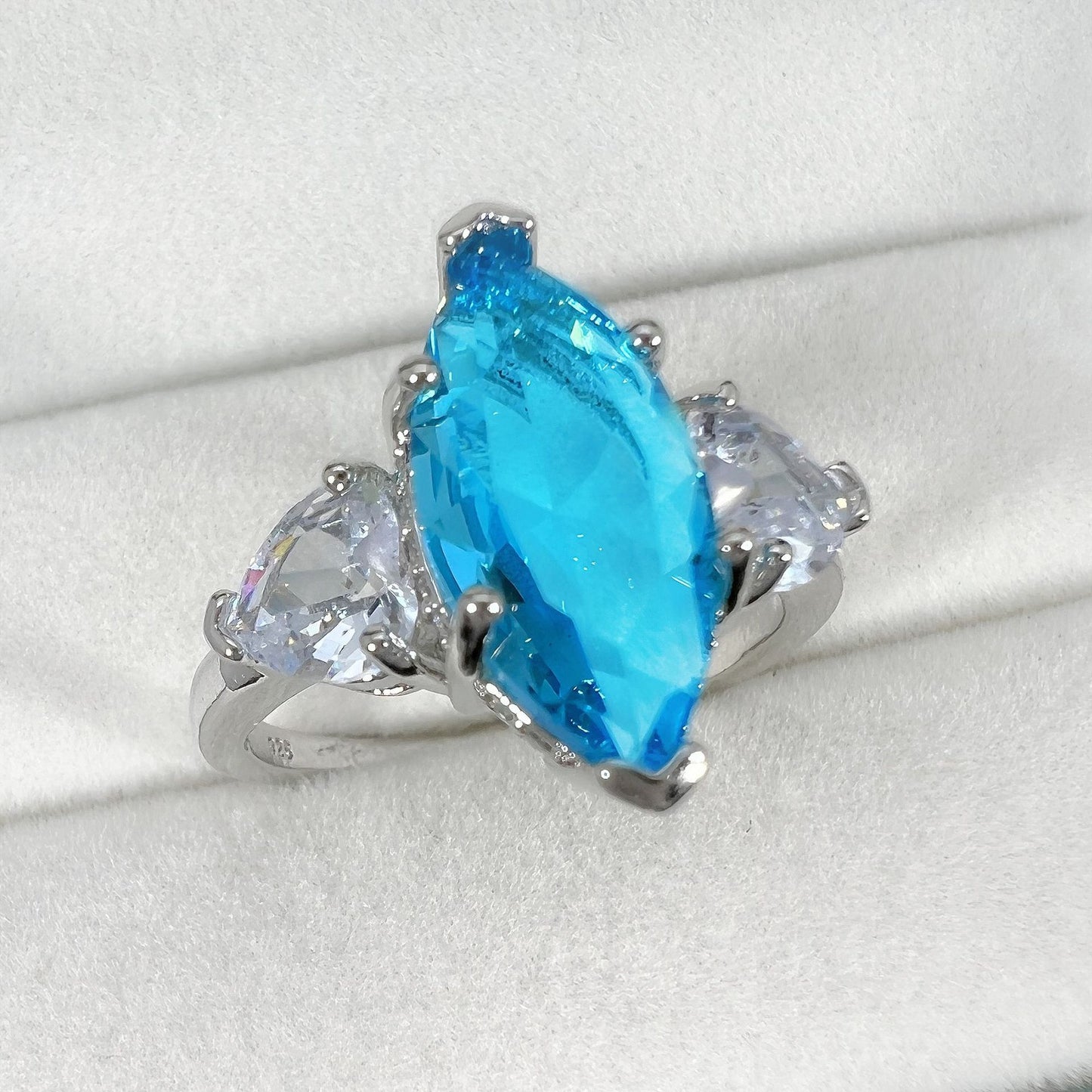 Rhinestone White Gold Plated Fancy Shape Diamonds Rings