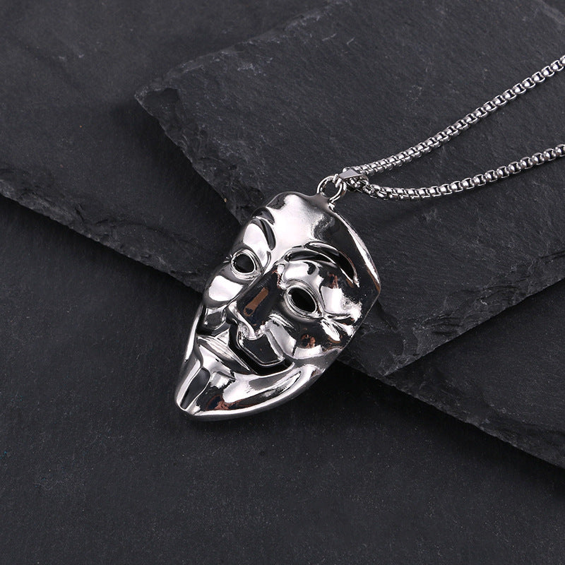 Femmes et hommes et masque pendentif mode et chaînes de pull colliers
