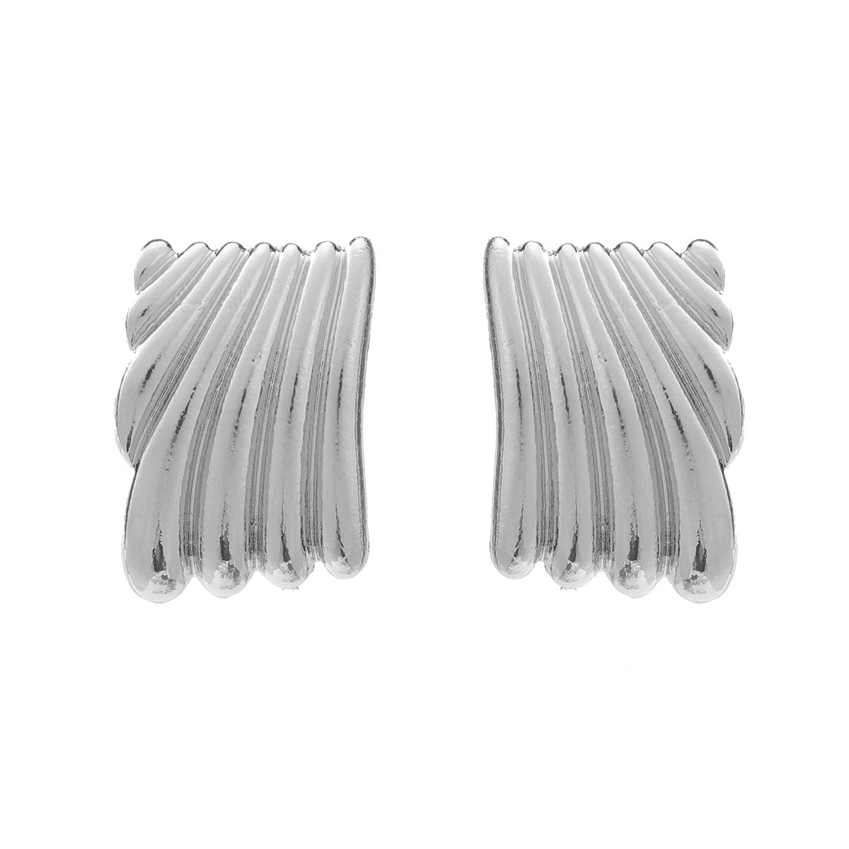 Women's Summer Metal Alloy Square Fashion Striped Earrings