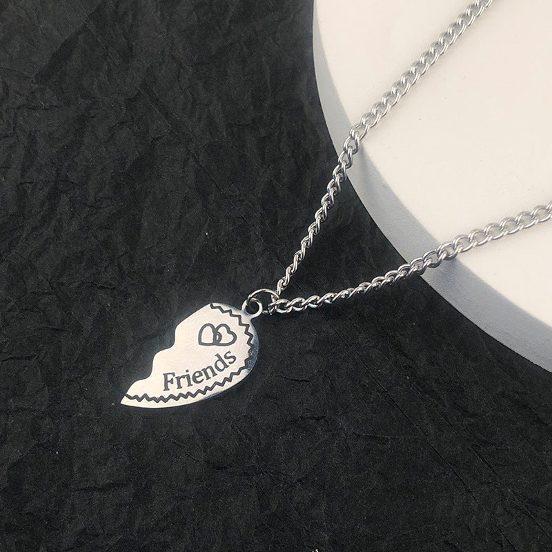 Accessories Fashion Good Friend Heart-shaped Letter Necklaces