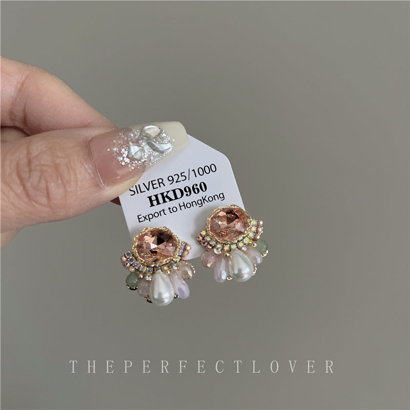 Color Crystal Zircon Pearl Design High Rings