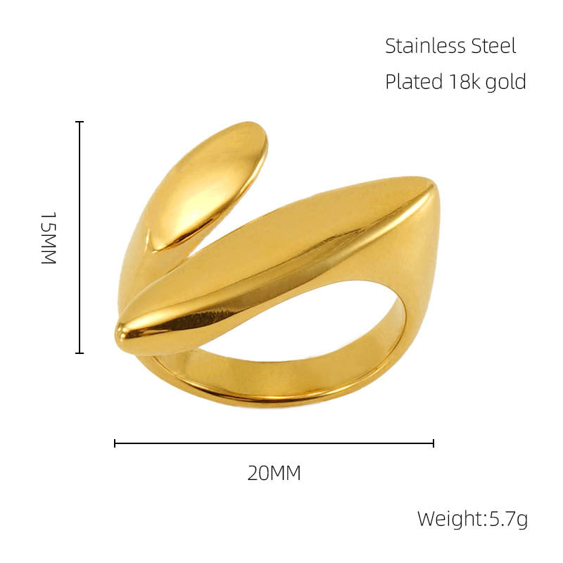 Offene Sense-Ringe im Titan-Design mit Spiegel aus Edelstahl