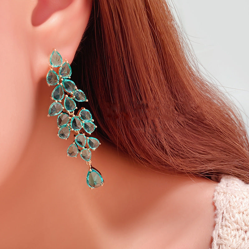 Women's Tassel Long Eardrop Dress Dinner Accessories Yellow Earrings