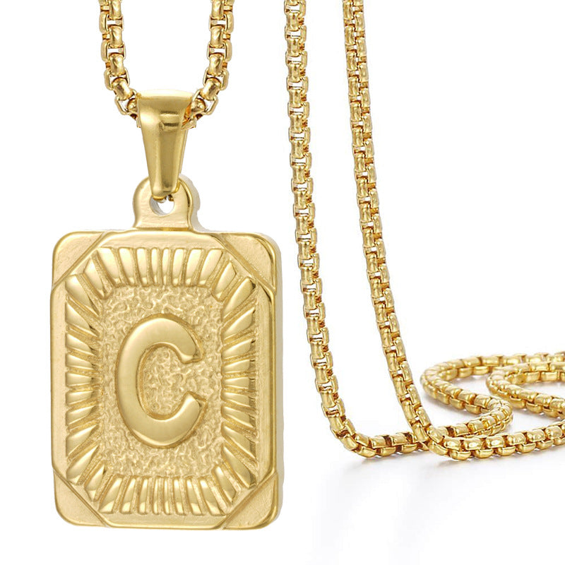 Colliers dorés simples en acier inoxydable Hip Hop pour hommes