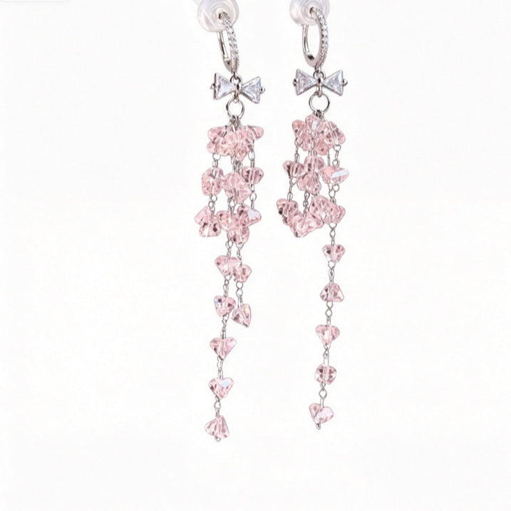 Niche Pink Bow Fashion Atmosphere Refined Wild Stud Earrings