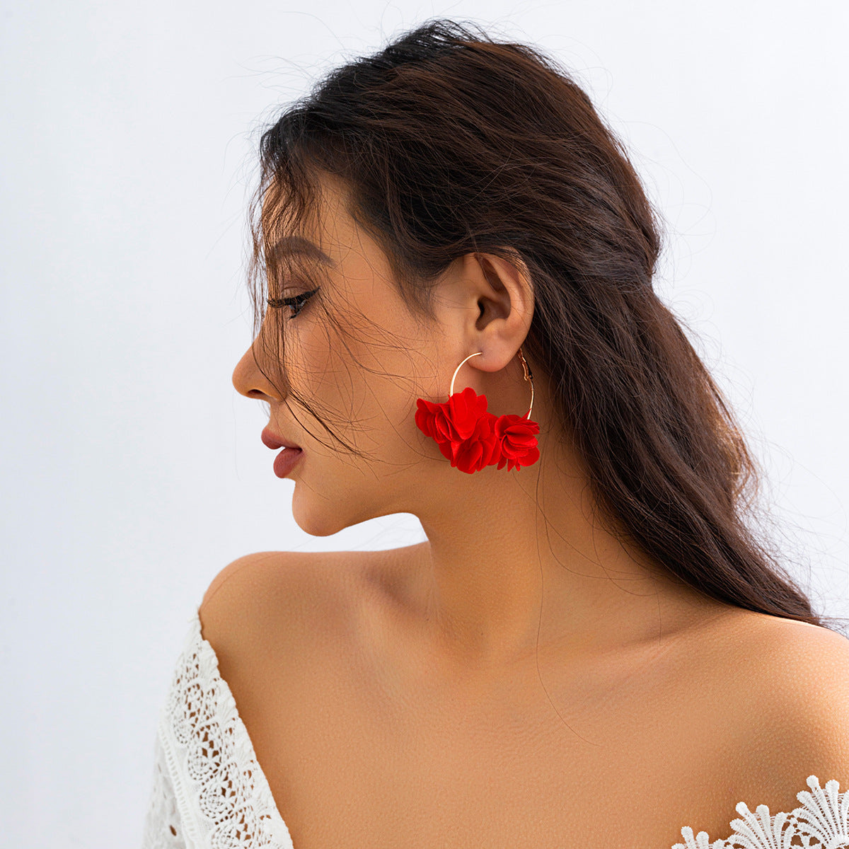 Ornament Vacation Style Rose Multicolored Tassel Earrings