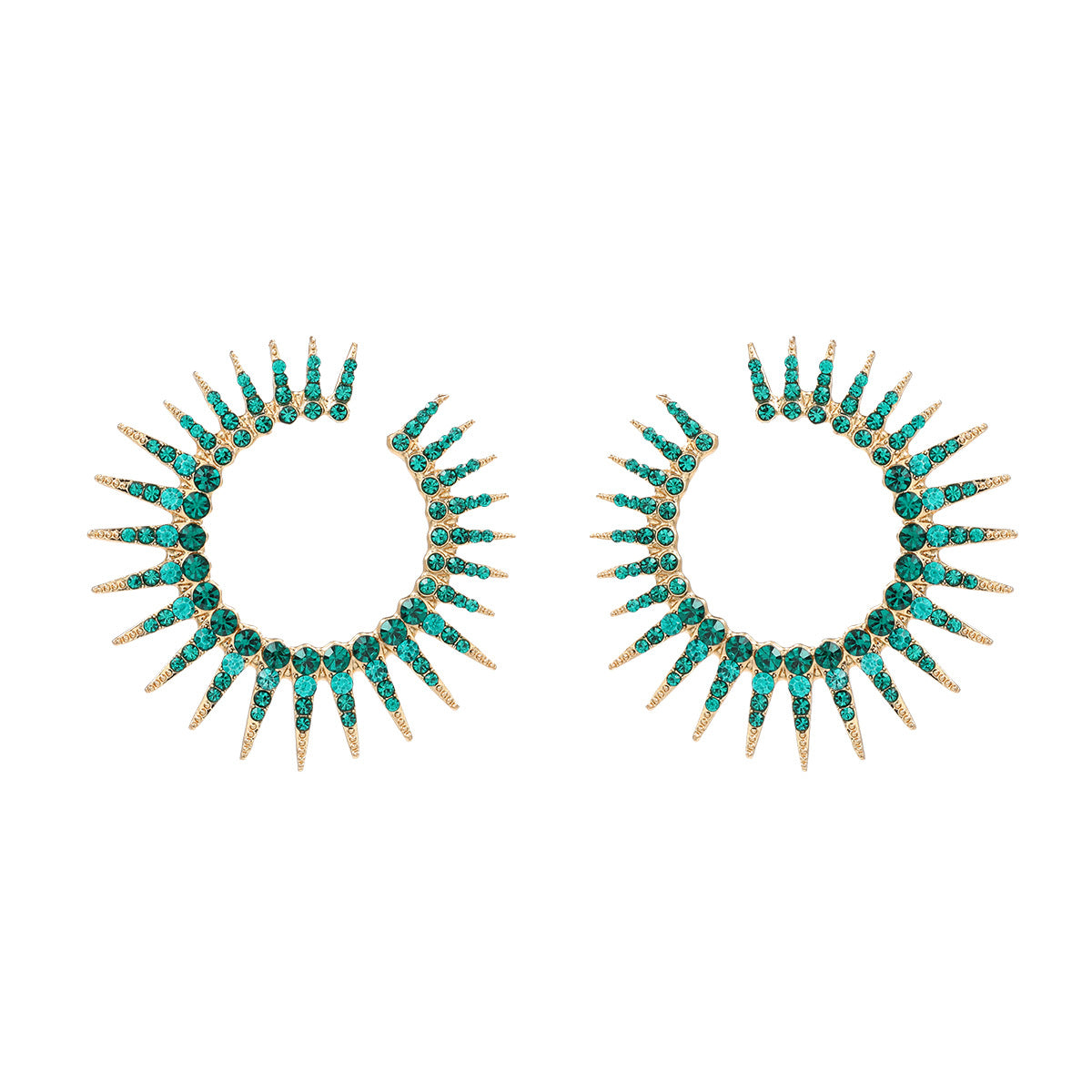 Stylish Colored Diamond Sunflower Female Round Earrings