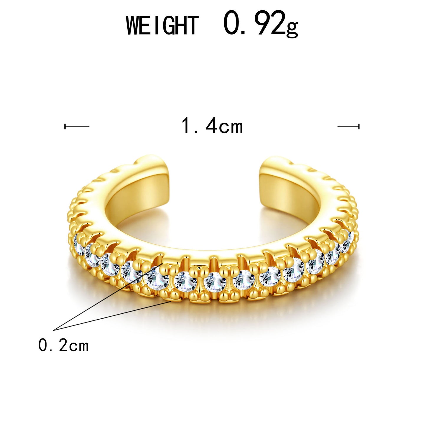 Copper Fashion Simple Single Shaped Earless Ear Buckle