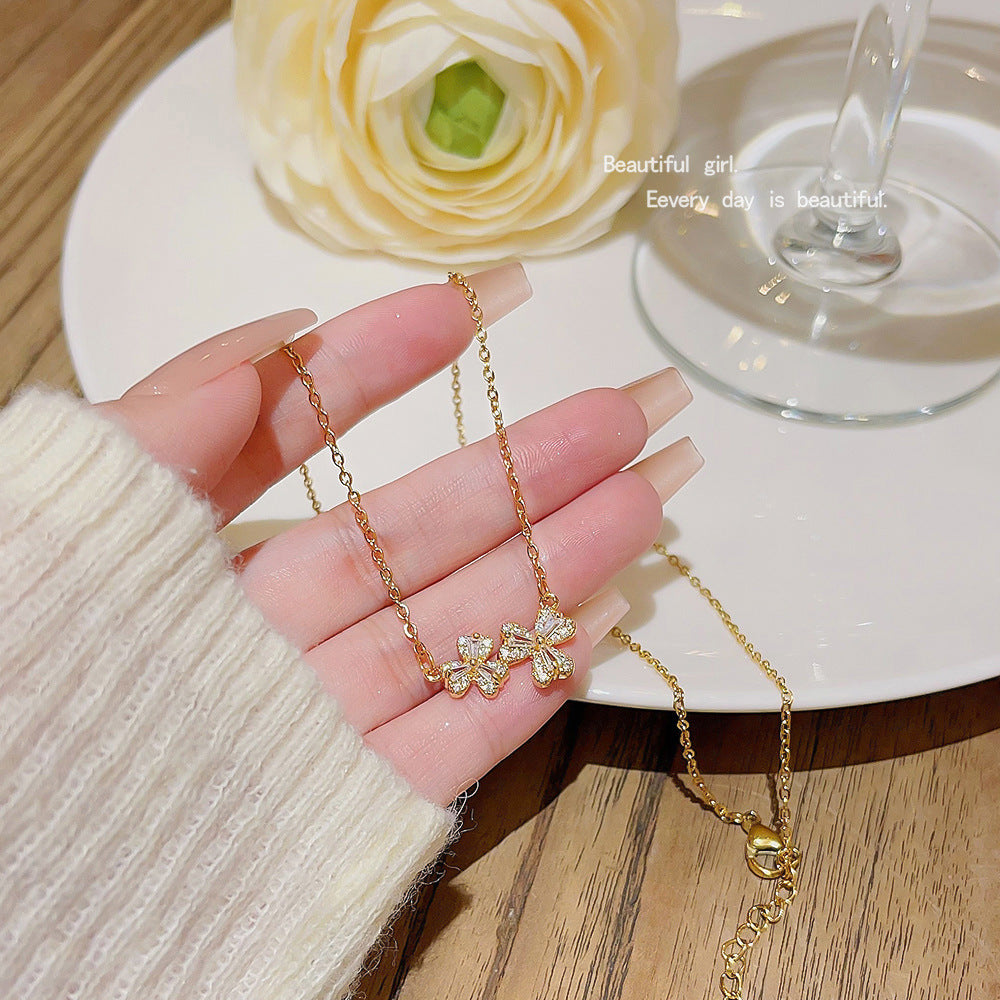 Colliers de chaîne de clavicule de luxe pour femmes, ne se décolore pas, légers, minoritaires