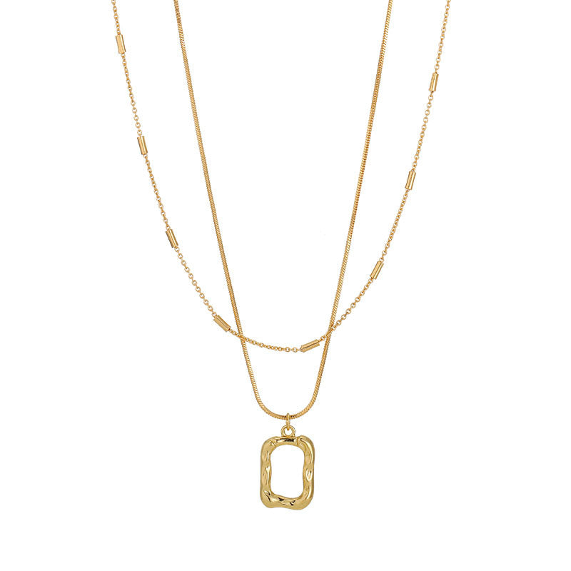 Twin Titanium Steel Female Gold Design Necklaces