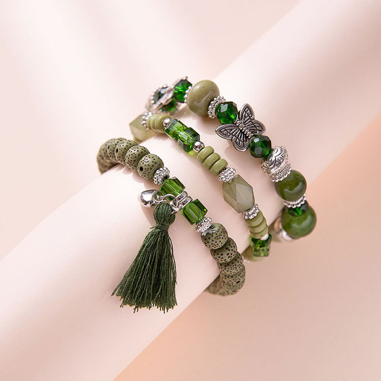 Beliebte handgefertigte Bodhi-Perlenarmbänder aus Schmetterlingsglas