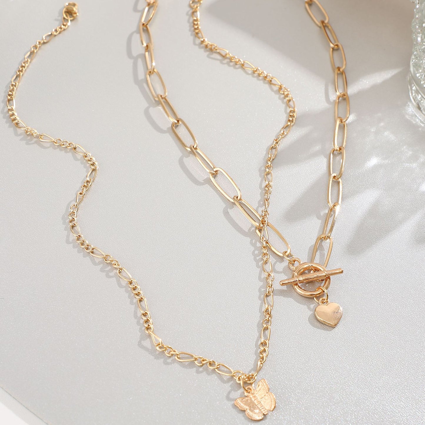 Pendentif personnalité créative chaîne épaisse double colliers