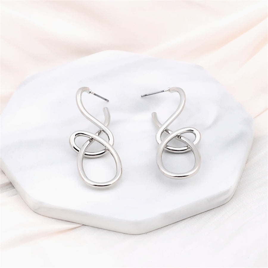 Women's Fashion Trend Metal Knotted Simple Personality Earrings