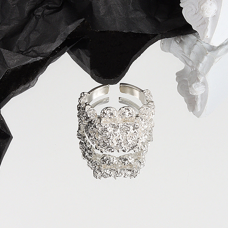 Niche Irregular Texture Female Cold Switchable Index Rings