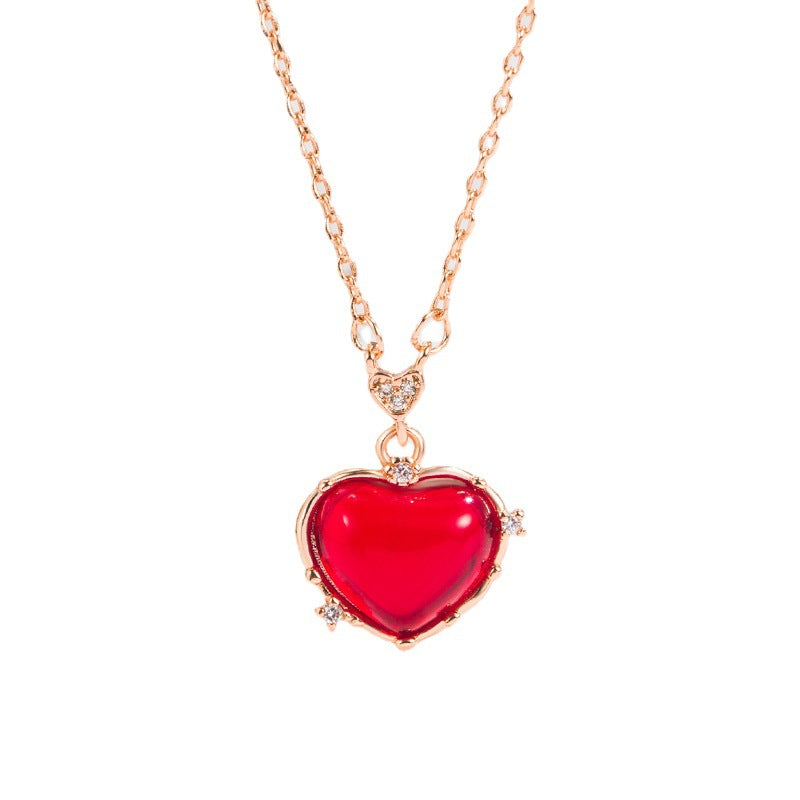Colliers Rétro Petit Coeur Très Fins Clavicule