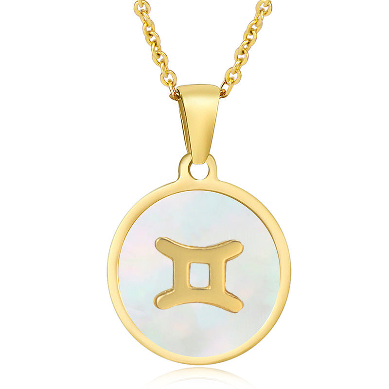 Shell Twee Constellations Stainless Constellation Pendant Necklaces