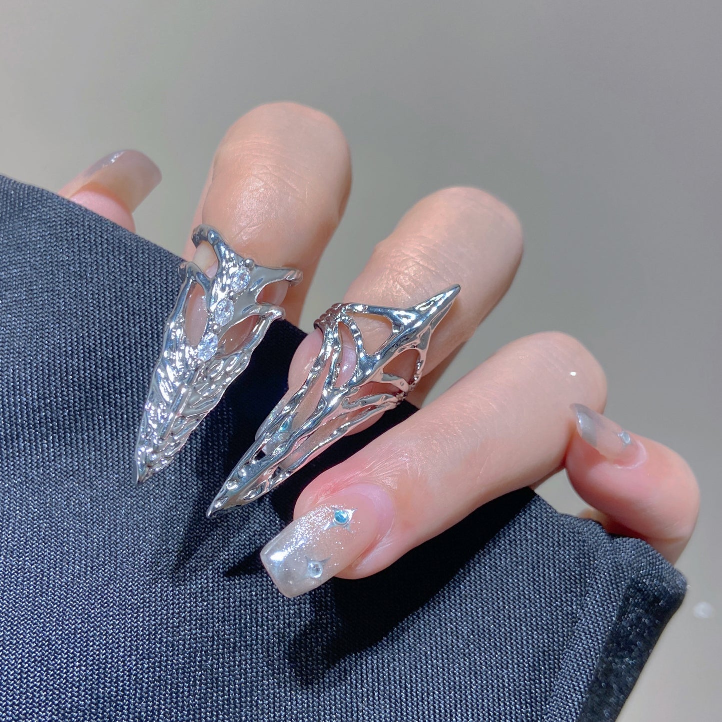 Alloy Geometry Fingernail Fashion Nail Fingertip Rings