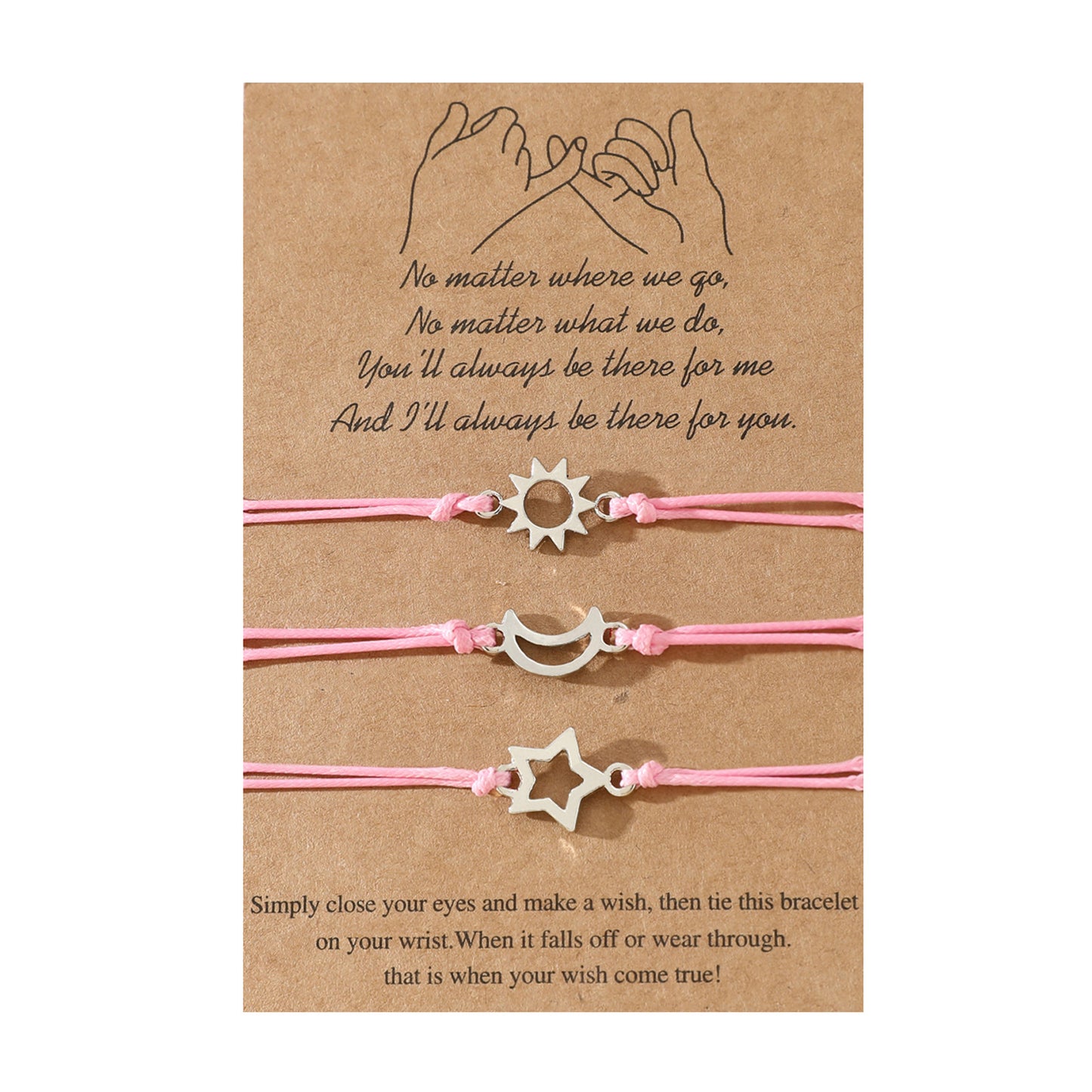 Friendship Card Personality Alloy Sun Moon Bracelets
